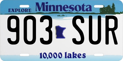 MN license plate 903SUR