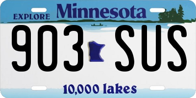MN license plate 903SUS