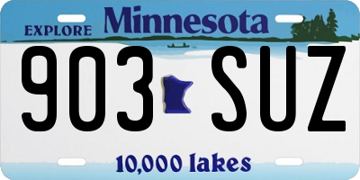 MN license plate 903SUZ