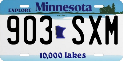 MN license plate 903SXM