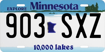 MN license plate 903SXZ