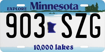 MN license plate 903SZG