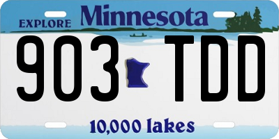 MN license plate 903TDD