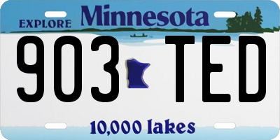 MN license plate 903TED