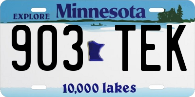 MN license plate 903TEK