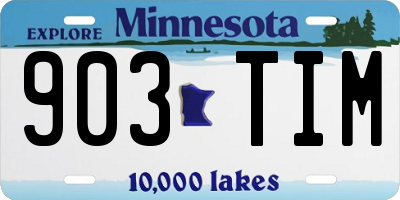MN license plate 903TIM