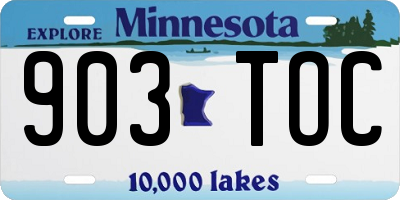 MN license plate 903TOC