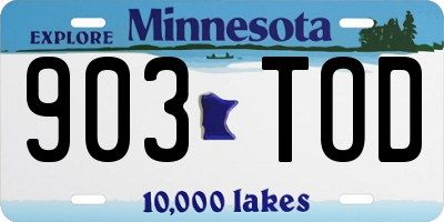 MN license plate 903TOD