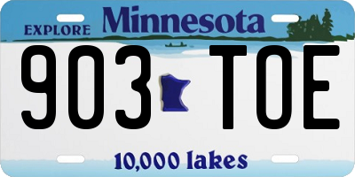 MN license plate 903TOE