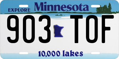 MN license plate 903TOF
