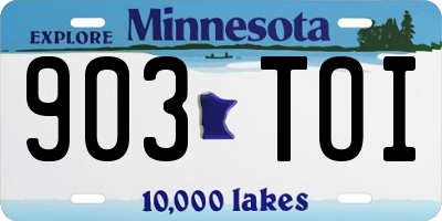 MN license plate 903TOI
