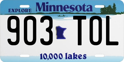 MN license plate 903TOL