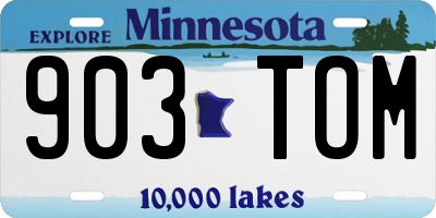 MN license plate 903TOM