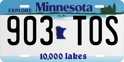 MN license plate 903TOS