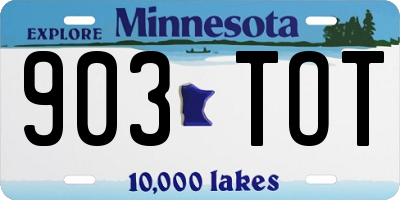 MN license plate 903TOT