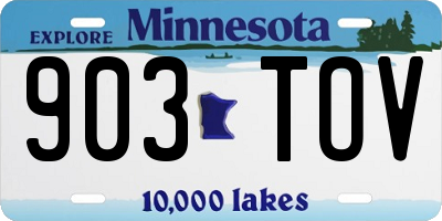 MN license plate 903TOV