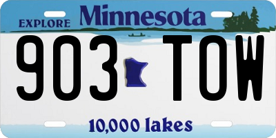MN license plate 903TOW
