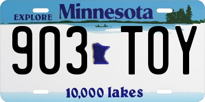 MN license plate 903TOY