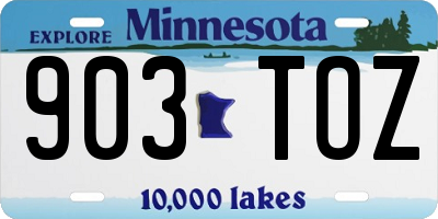 MN license plate 903TOZ