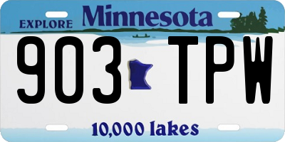 MN license plate 903TPW