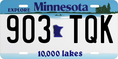MN license plate 903TQK