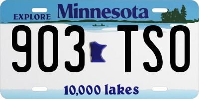 MN license plate 903TSO
