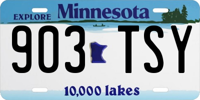 MN license plate 903TSY