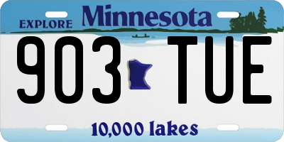 MN license plate 903TUE