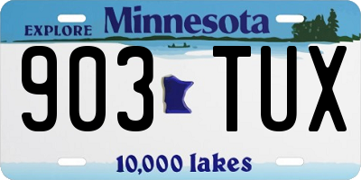 MN license plate 903TUX