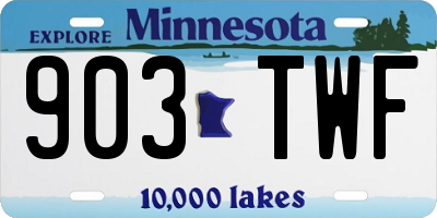 MN license plate 903TWF