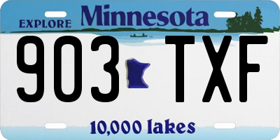 MN license plate 903TXF