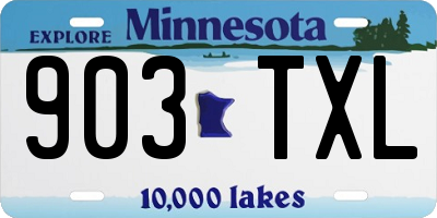 MN license plate 903TXL