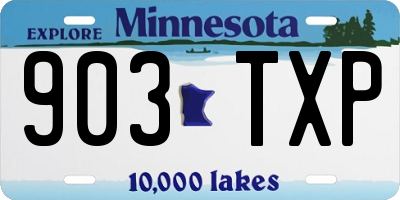 MN license plate 903TXP