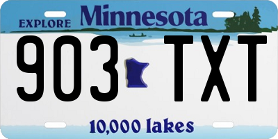 MN license plate 903TXT