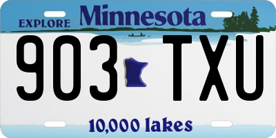 MN license plate 903TXU