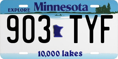 MN license plate 903TYF