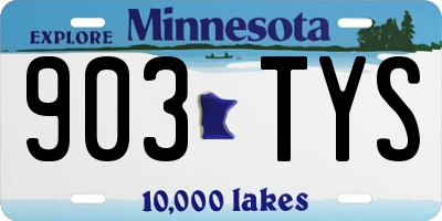 MN license plate 903TYS