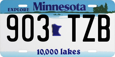 MN license plate 903TZB