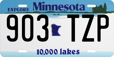 MN license plate 903TZP