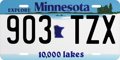 MN license plate 903TZX