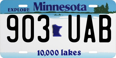 MN license plate 903UAB