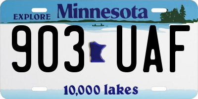 MN license plate 903UAF