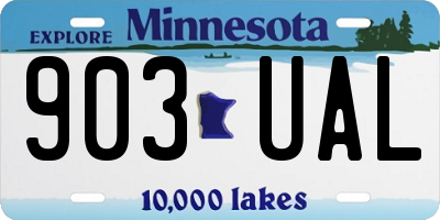 MN license plate 903UAL