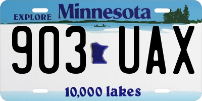 MN license plate 903UAX