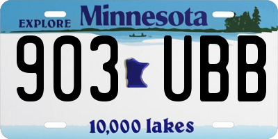 MN license plate 903UBB