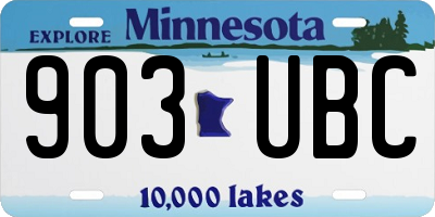 MN license plate 903UBC