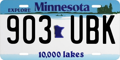 MN license plate 903UBK