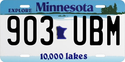 MN license plate 903UBM