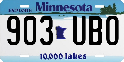 MN license plate 903UBO