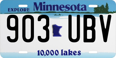 MN license plate 903UBV